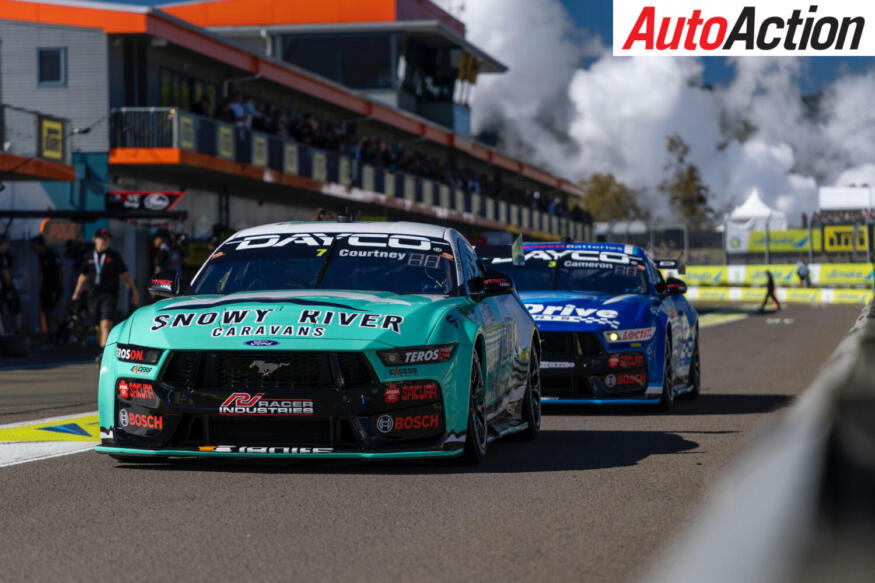 Courtney and Cameron in pits