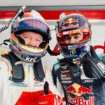 Brad Schumacher and Broc Feeney in GT garage