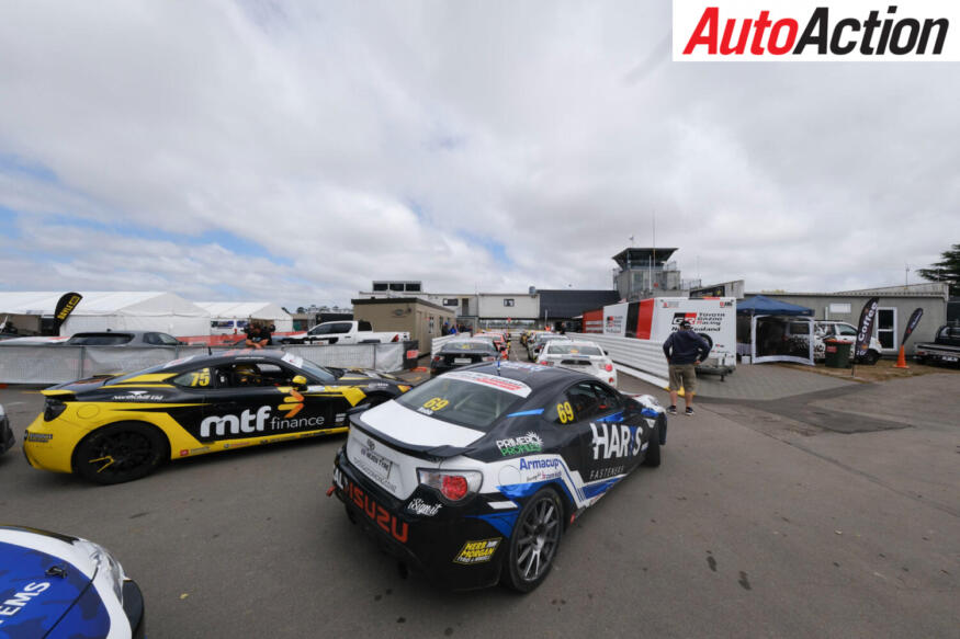 Toyota 86s queue up to get onto the Ruapunu track. Image: Supplied