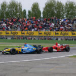 The famous Alonso and Schumacher battle in 2005