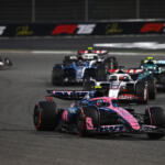 BAHRAIN, BAHRAIN - APRIL 13: Jack Doohan of Australia driving the (7) Alpine F1 A525 Renault leads Esteban Ocon of France driving the (31) Haas F1 VF-25 Ferrari on track during the F1 Grand Prix of Bahrain at Bahrain International Circuit on April 13, 2025 in Bahrain, Bahrain. (Photo by Rudy Carezzevoli/Getty Images)