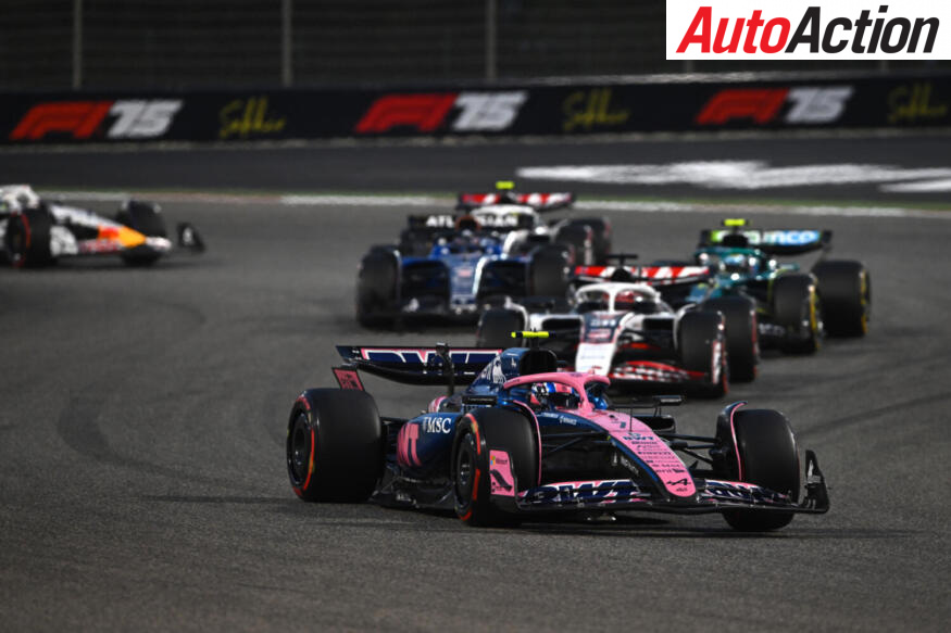 BAHRAIN, BAHRAIN - APRIL 13: Jack Doohan of Australia driving the (7) Alpine F1 A525 Renault leads Esteban Ocon of France driving the (31) Haas F1 VF-25 Ferrari on track during the F1 Grand Prix of Bahrain at Bahrain International Circuit on April 13, 2025 in Bahrain, Bahrain. (Photo by Rudy Carezzevoli/Getty Images)