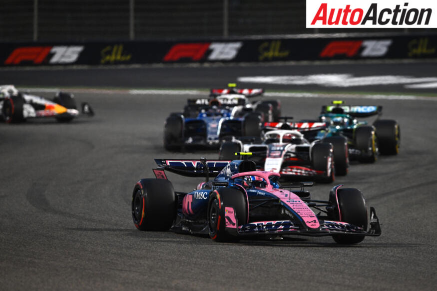 BAHRAIN, BAHRAIN - APRIL 13: Jack Doohan of Australia driving the (7) Alpine F1 A525 Renault leads Esteban Ocon of France driving the (31) Haas F1 VF-25 Ferrari on track during the F1 Grand Prix of Bahrain at Bahrain International Circuit on April 13, 2025 in Bahrain, Bahrain. (Photo by Rudy Carezzevoli/Getty Images)