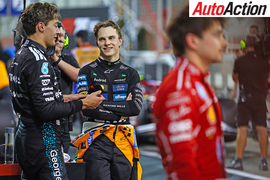 George Russell and Oscar Piasrti at the 2025 Bahrain Grand Prix