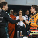 Oscar Piastri, McLaren, and George Russell, Mercedes. 2025 Bahrain Grand Prix, Qualifying. Image: McLaren.