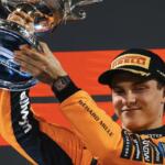 Oscar Piastri, McLaren. 2025 Bahrain Grand Prix, first place podium celebrations. Image: McLaren.