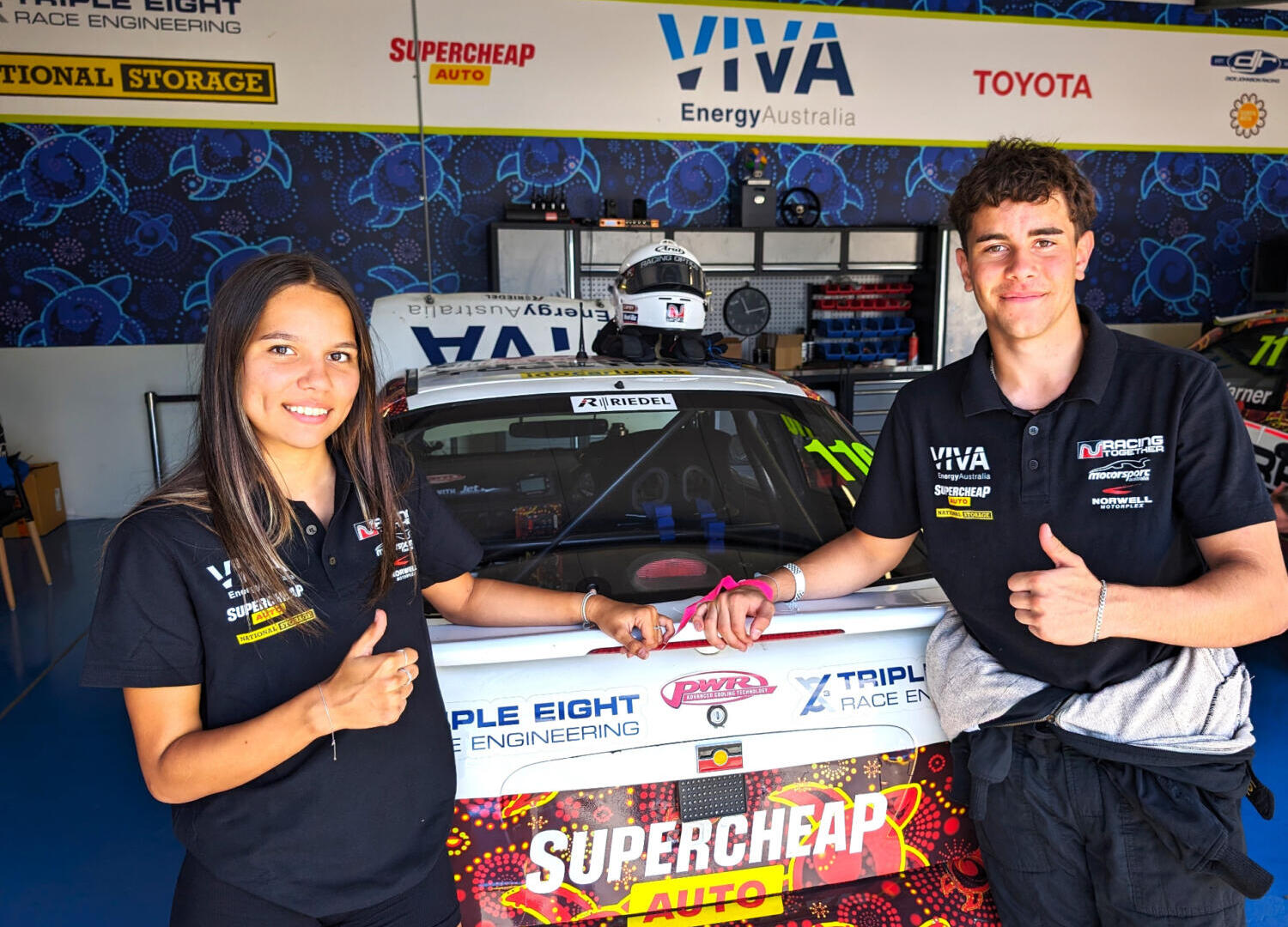 Karlai Warner and Kade Davey racing together