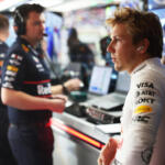 Lawson in Red Bull garage