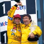 Frentzen Eddie Jordan celebrate French GP win