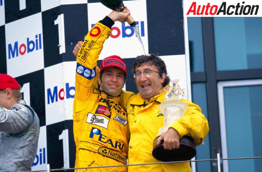 Frentzen Eddie Jordan celebrate French GP win
