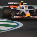 Liam Lawson of New Zealand on track during practice ahead of the F1 Grand Prix of Saudi Arabia.
