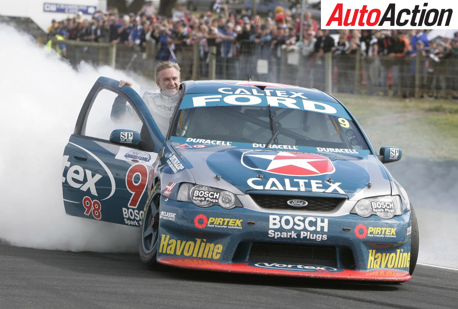 Russell Ingall celebrates 2005 Supercars championship